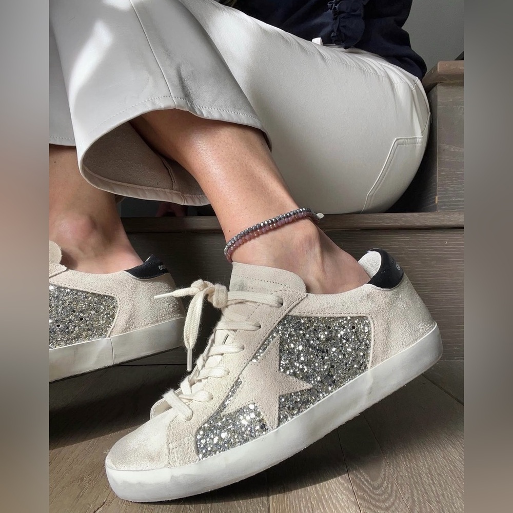 Golden Goose Women’s Distressed Super-Star Double Quarter Sneakers - Picture 2 of 13